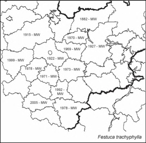 Расселение Festuca trachyphylla в Средней России