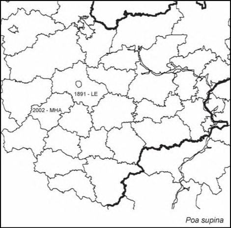 Расселение Poa supina в Средней России